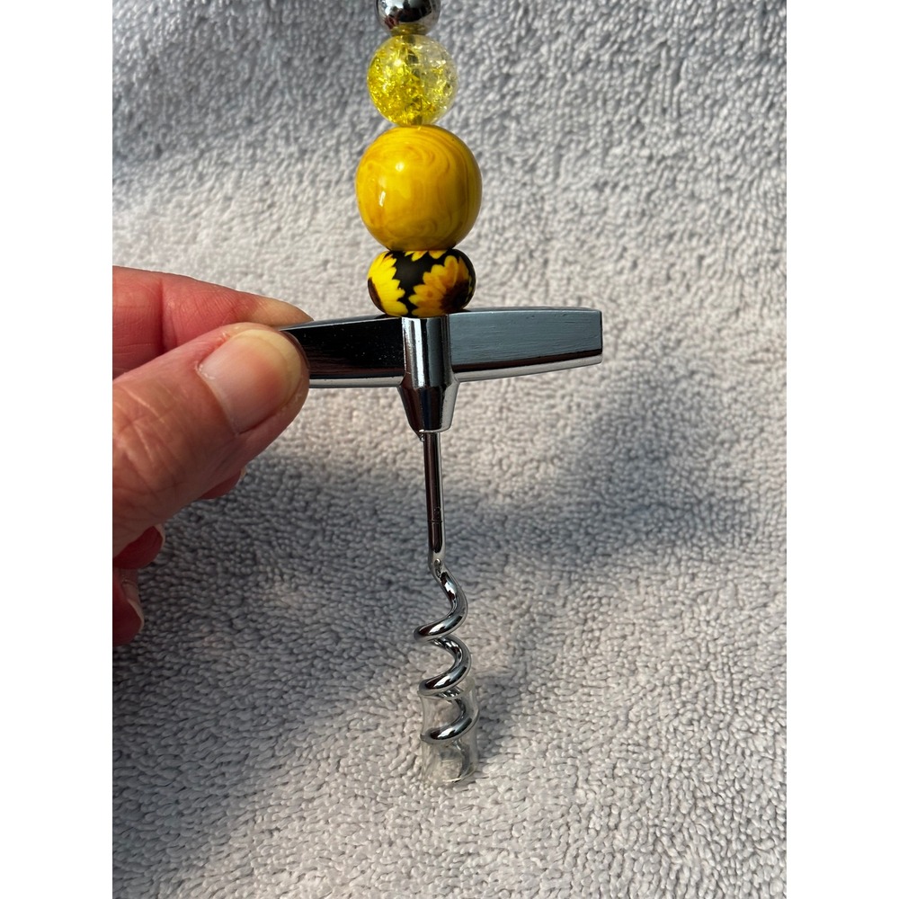 Beaded Wine Corkscrew Set of 3 Handcrafted Decorative Bottle Openers Barware - Picture 3 of 5